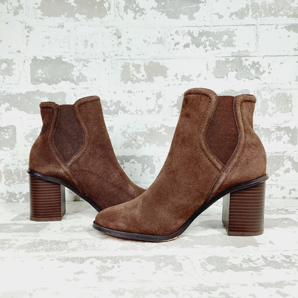 NEW Splendid Women's Marika Block Heel Suede Booties In Brown K400 - Picture 5 of 12